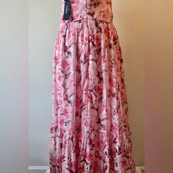 Lulu's Special Moment Strapless Bustier Pink Floral Maxi Dress Size XL NWT - Picture 13 of 16